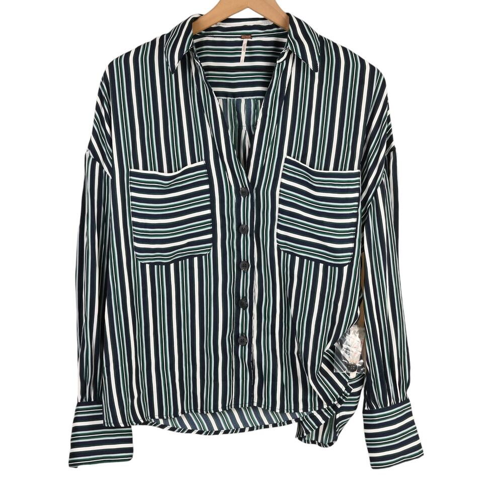 Free People Mad About You Striped Shirt, S, NWT